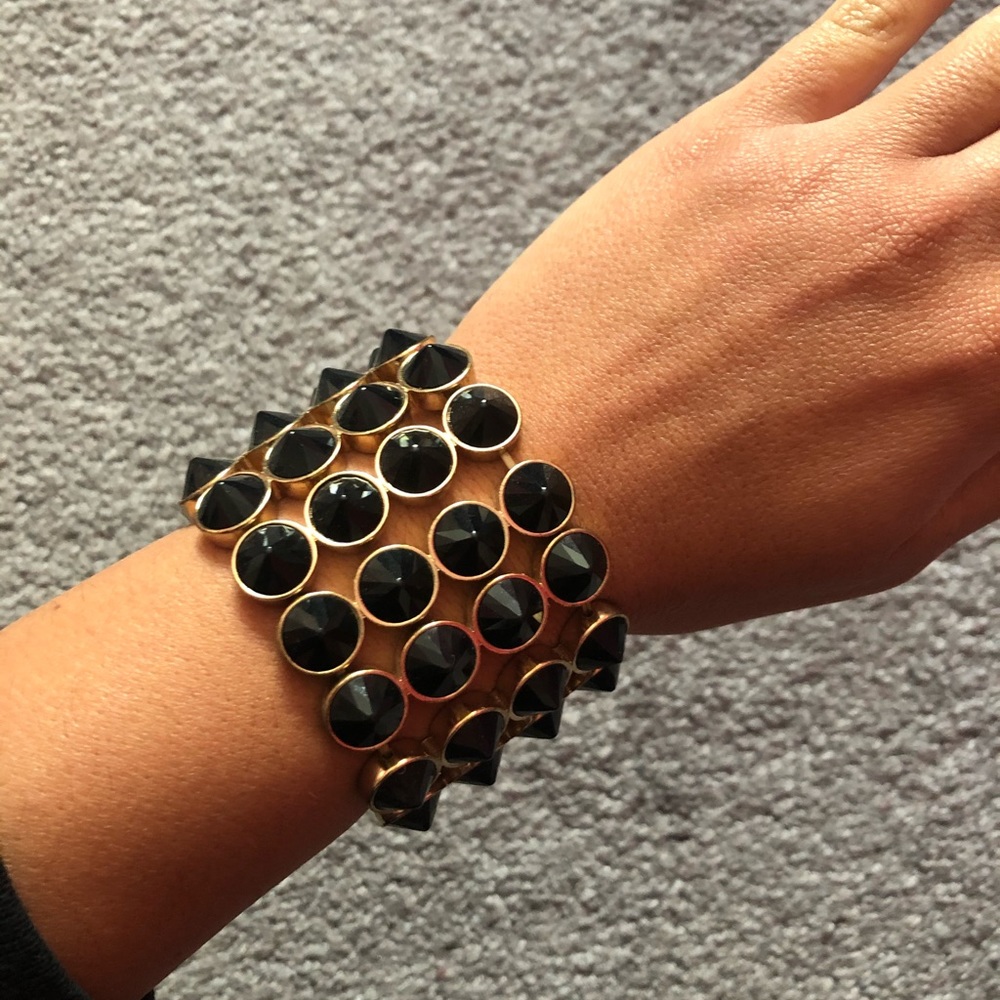Black & Gold Spiked Bracelet